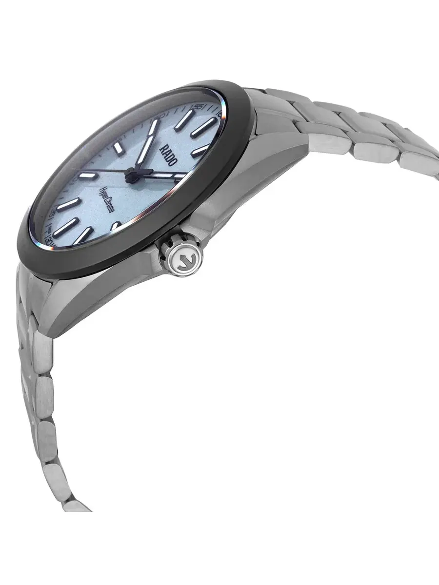 Мужские часы Rado HyperChrome Quartz с голубым ледяным циферблатом R32280213 — изображение 2 из 3, оттенок черный