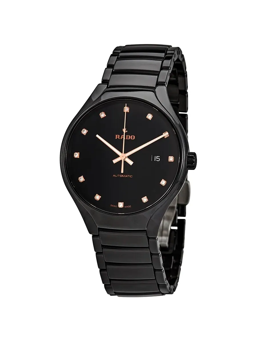 Мужские часы Rado True Automatic Diamond с черным циферблатом R27056732 — черный