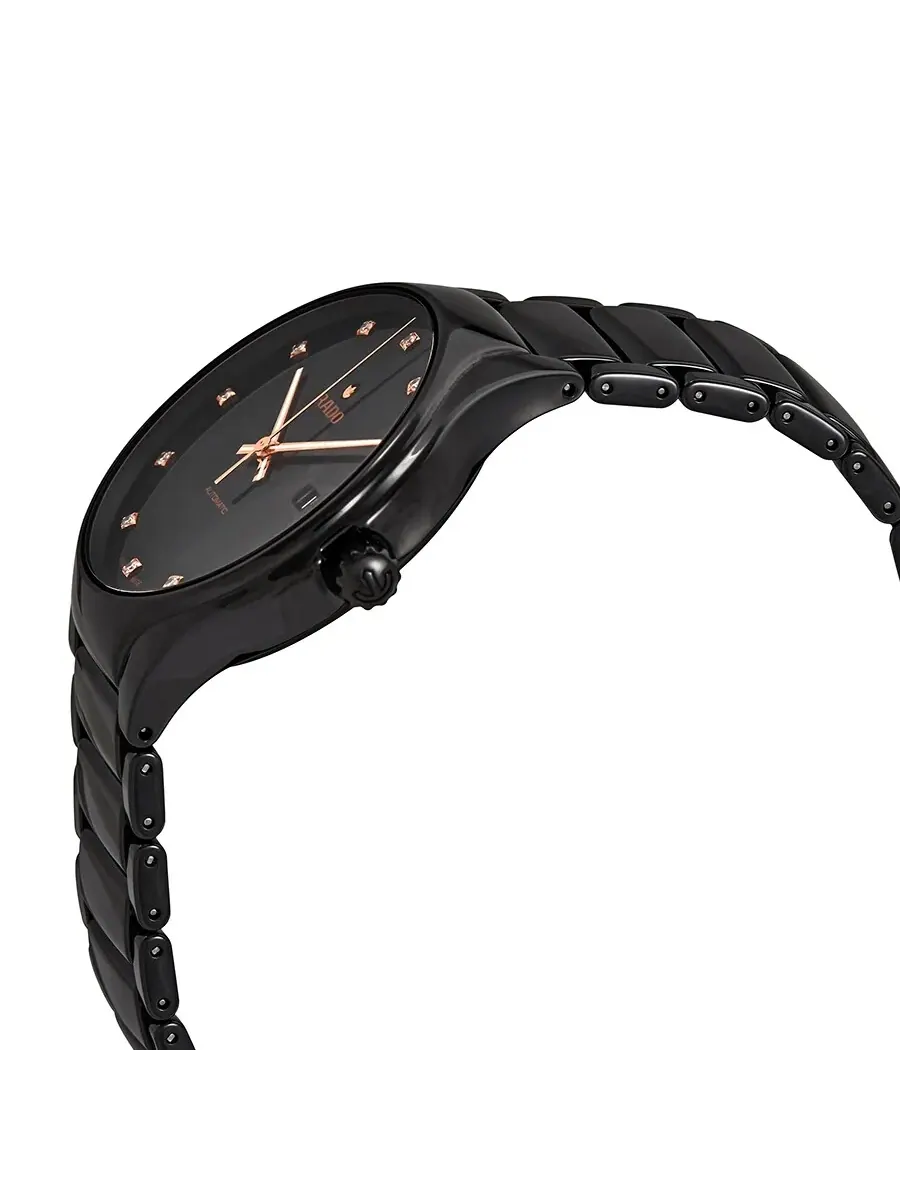 Мужские часы Rado True Automatic Diamond с черным циферблатом R27056732 — изображение 2 из 3, оттенок черный