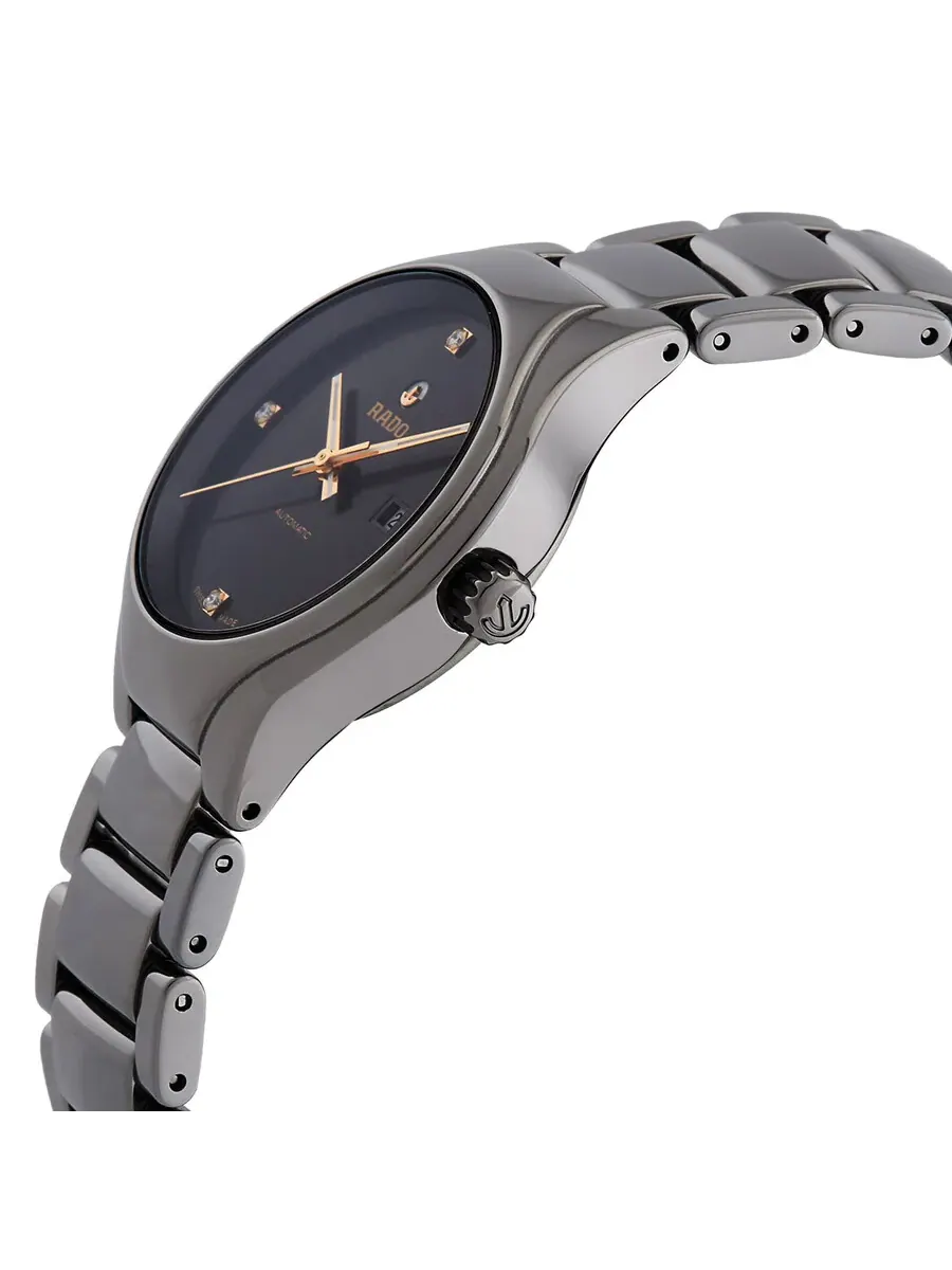 Женские часы Rado True Automatic с серым циферблатом и бриллиантами R27243712 — изображение 2 из 3, оттенок черный