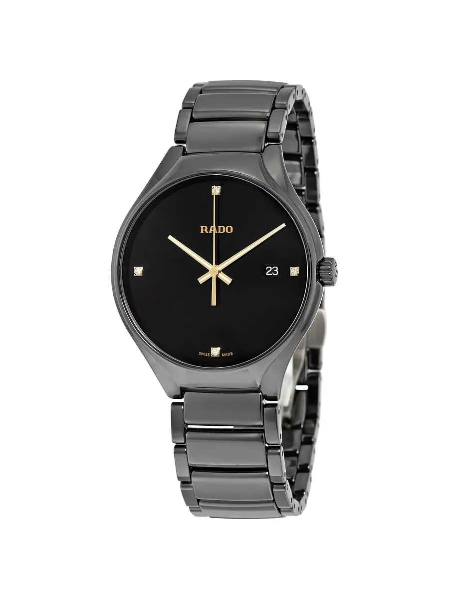 Мужские часы Rado True с черным циферблатом и черной керамикой R27238712 — черный