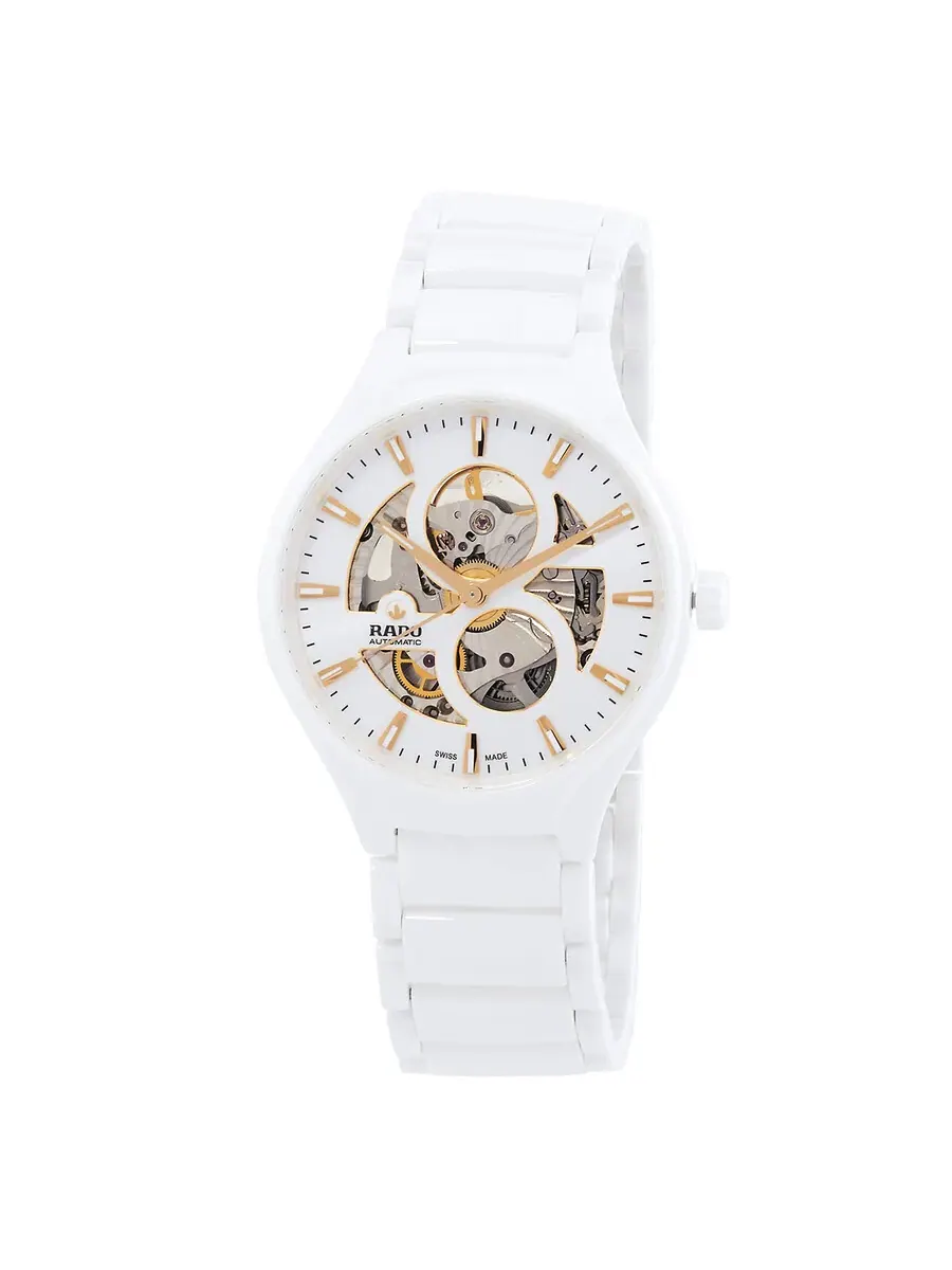 Часы унисекс Rado True Round Open Heart Automatic с белым циферблатом R27115012 — белый