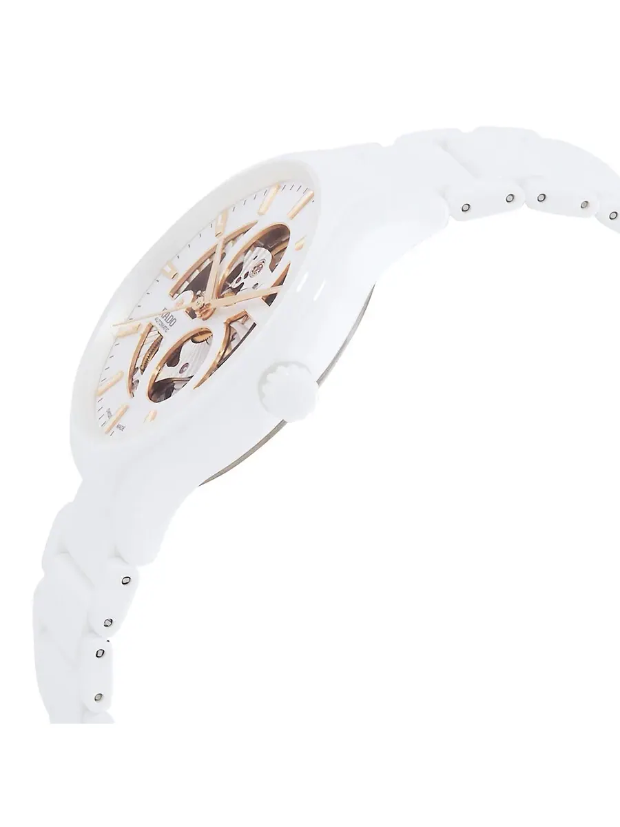 Часы унисекс Rado True Round Open Heart Automatic с белым циферблатом R27115012 — изображение 2 из 3, оттенок белый