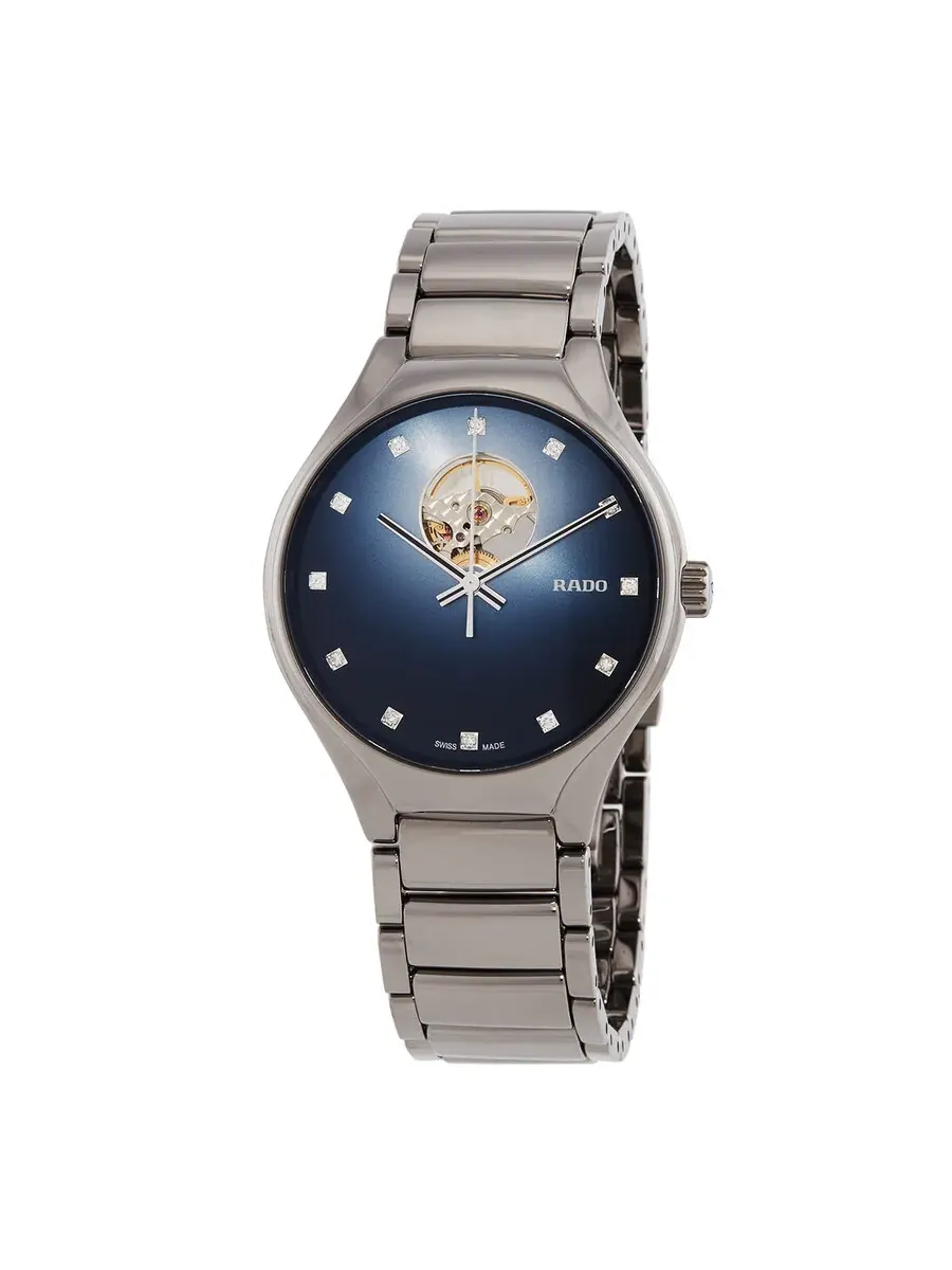 Часы унисекс Rado True Round Secret Diamonds с автоматическим механизмом и синим циферблатом R27108732 — изображение 1 из 3