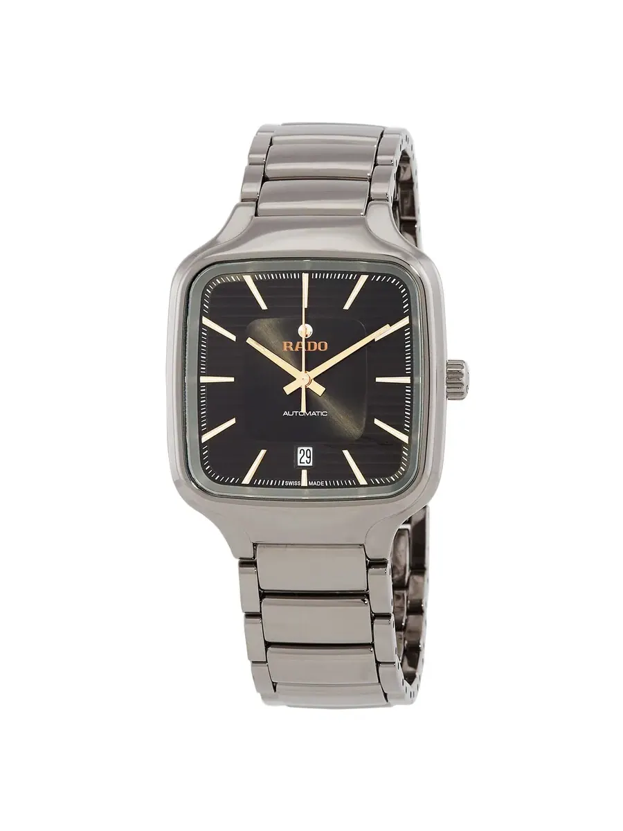 Часы Rado True Square Automatic с серым циферблатом, унисекс, R27077102 — изображение 1 из 3, оттенок серый