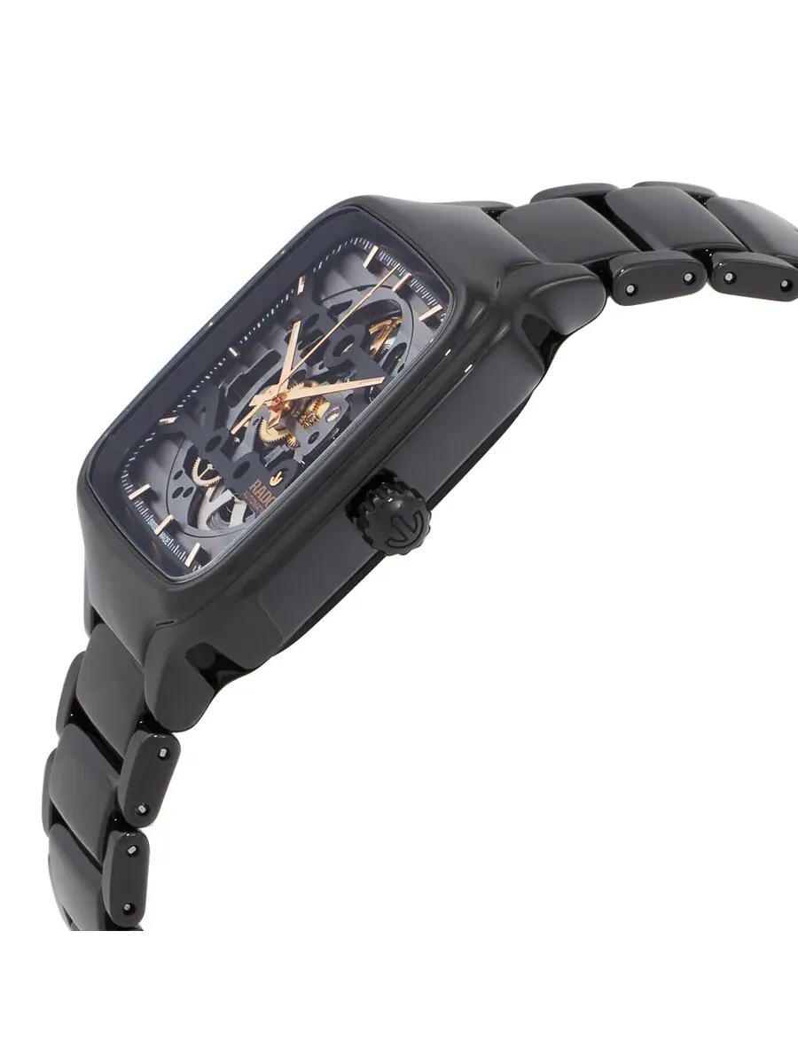 Часы унисекс Rado True Square Automatic с скелетонизированным циферблатом R27124162 — изображение 2 из 3, оттенок черный