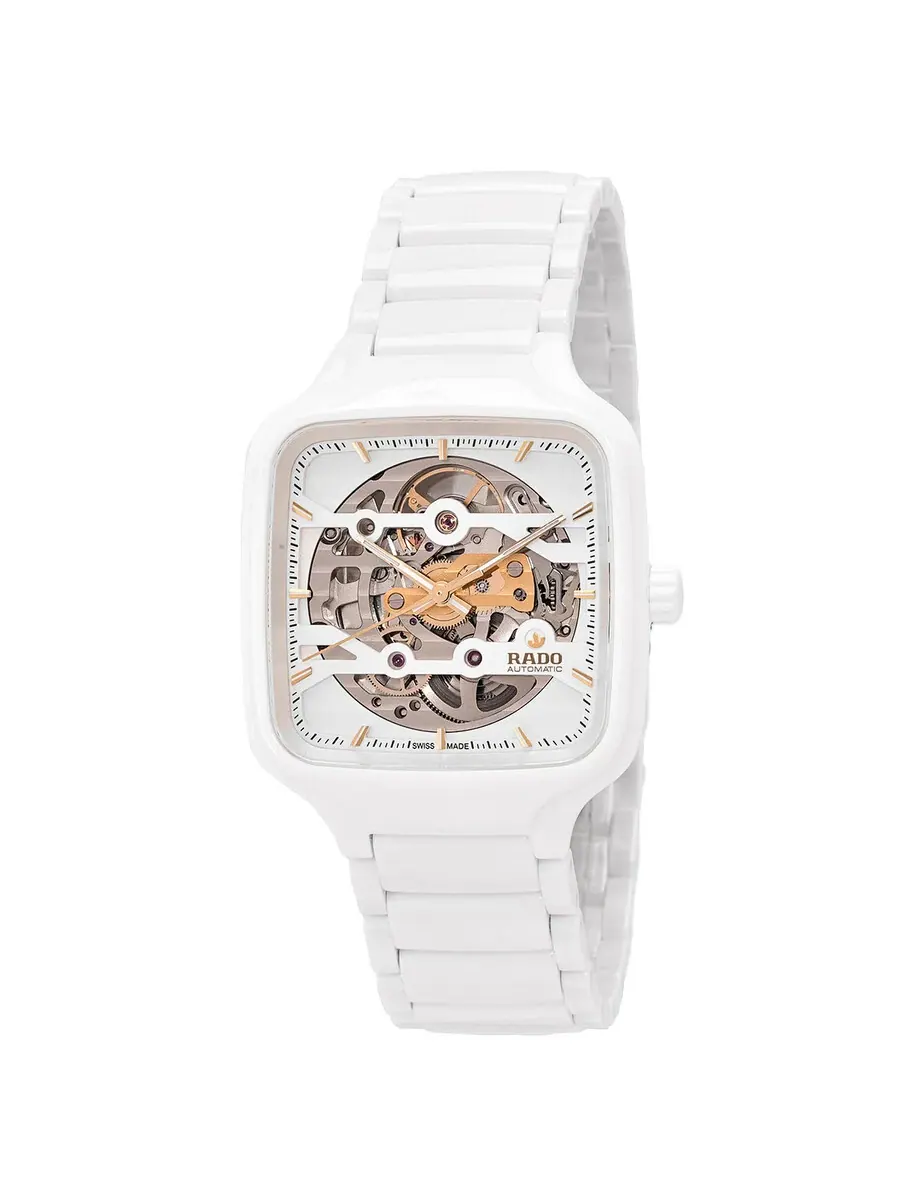 Часы Rado True Square Automatic Skeleton с белым циферблатом для мужчин и женщин R27126012 — изображение 1 из 3