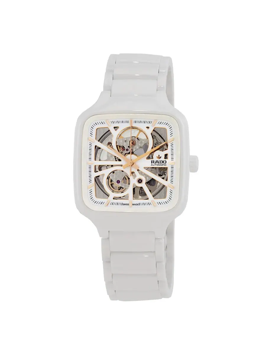Часы унисекс Rado True Square Open Heart Automatic с белым циферблатом R27073012 — изображение 1 из 3, оттенок белый