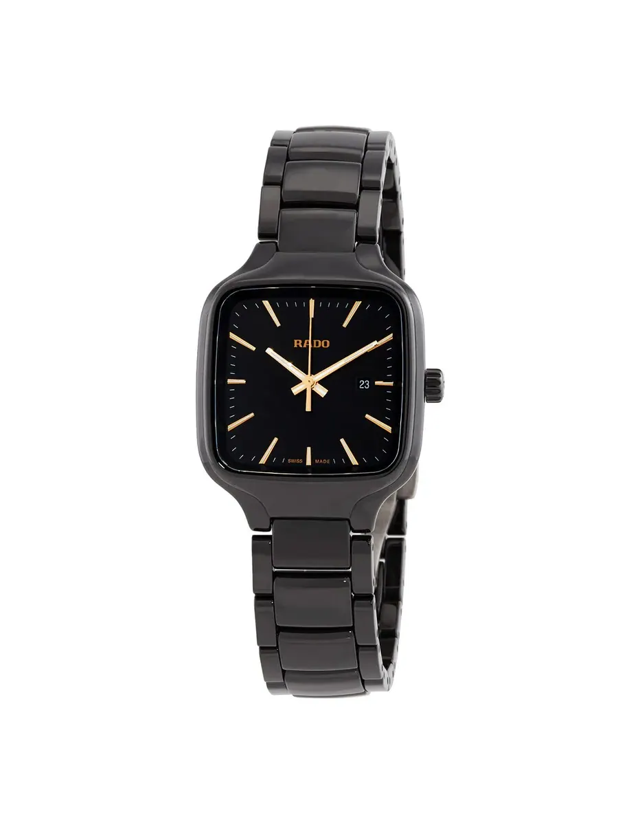 Женские часы Rado True Square с кварцевым механизмом и черным циферблатом R27080162 — изображение 1 из 3, оттенок черный