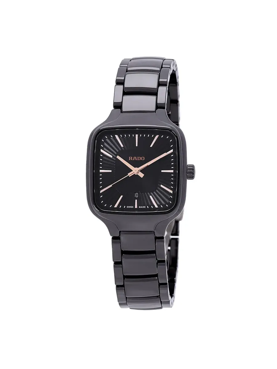 Женские часы Rado True Square с кварцевым механизмом и черным циферблатом R27080172 — изображение 1 из 3, оттенок черный