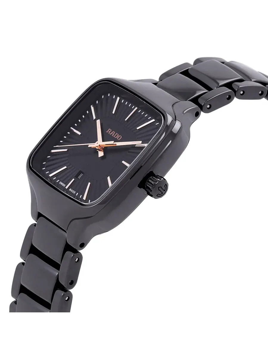 Женские часы Rado True Square с кварцевым механизмом и черным циферблатом R27080172 — изображение 2 из 3, оттенок черный