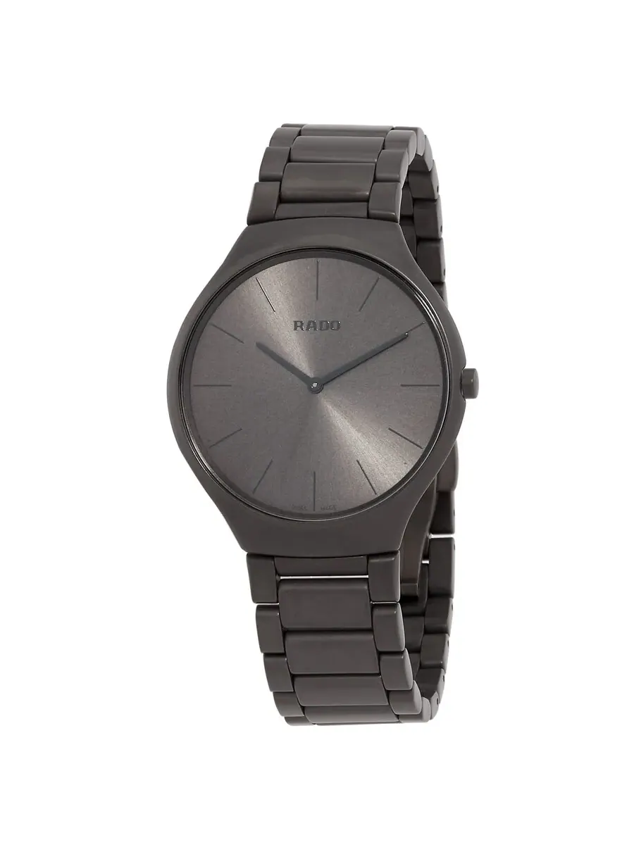 Часы унисекс Rado True Thinline Les Couleurs с серым кварцевым циферблатом R27091612 — изображение 1 из 3, оттенок серый