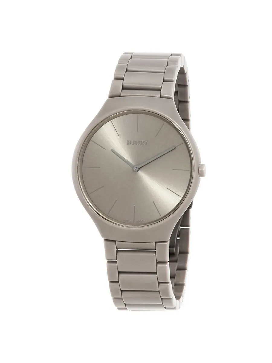 Мужские часы Rado True Thinline Quartz с серым циферблатом R27098682 — изображение 1 из 3, оттенок серый