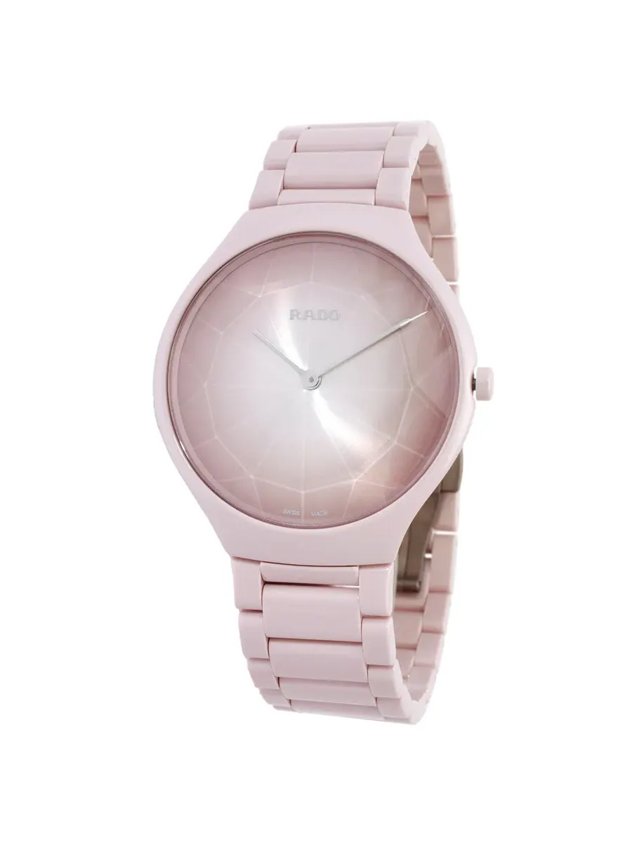 Часы Rado True Thinline x Great Gardens of the World Quartz с розовым циферблатом, унисекс, R27120402 — изображение 1 из 3