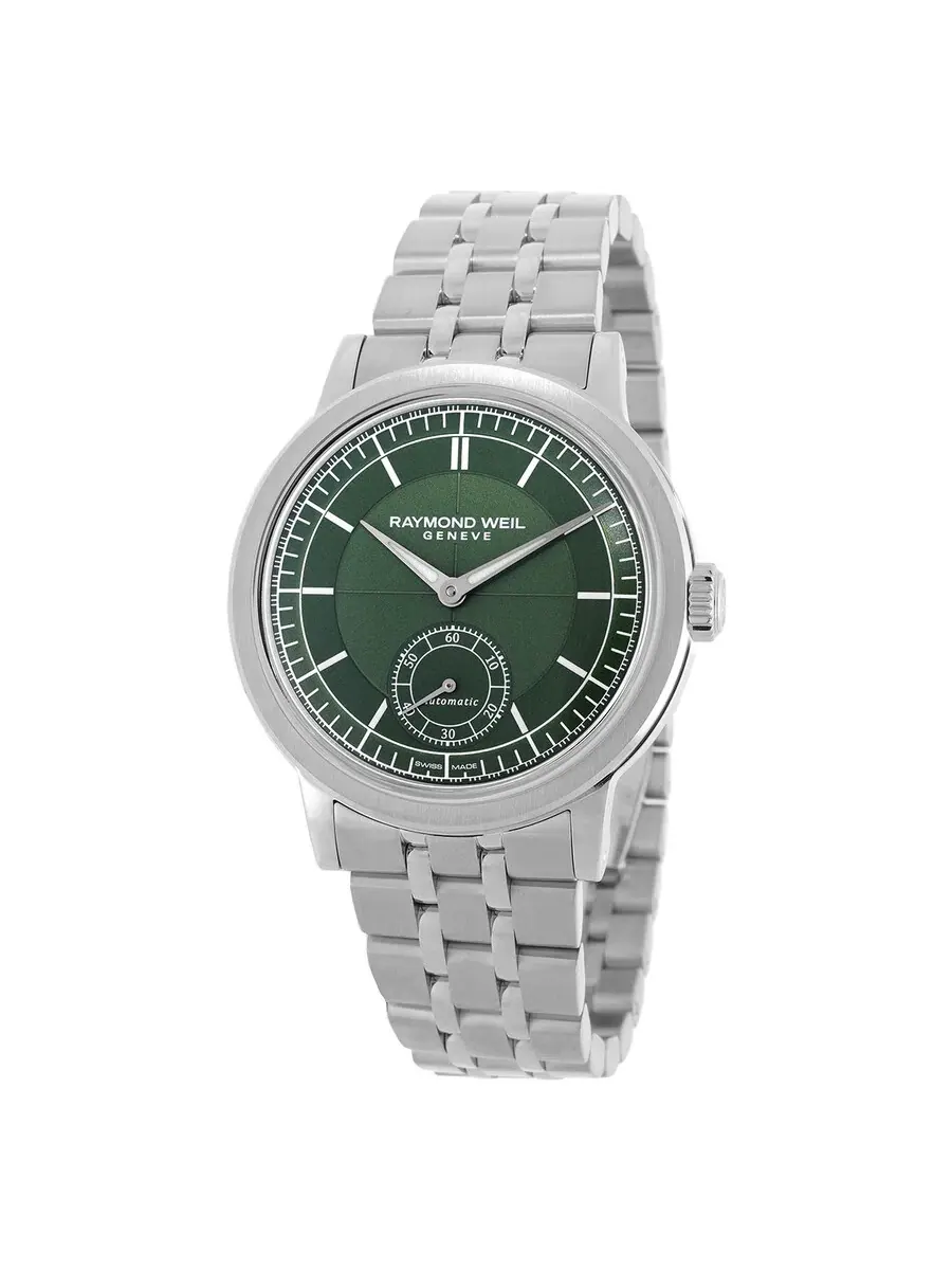 Мужские часы Raymond Weil Millesime Automatic с зеленым циферблатом 2930-ST-52001 — изображение 1 из 3, оттенок серебряный