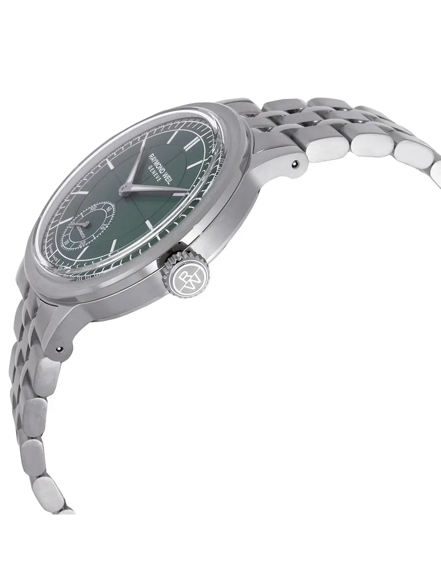 Мужские часы Raymond Weil Millesime Automatic с зеленым циферблатом 2930-ST-52001 — изображение 2 из 3, оттенок серебряный