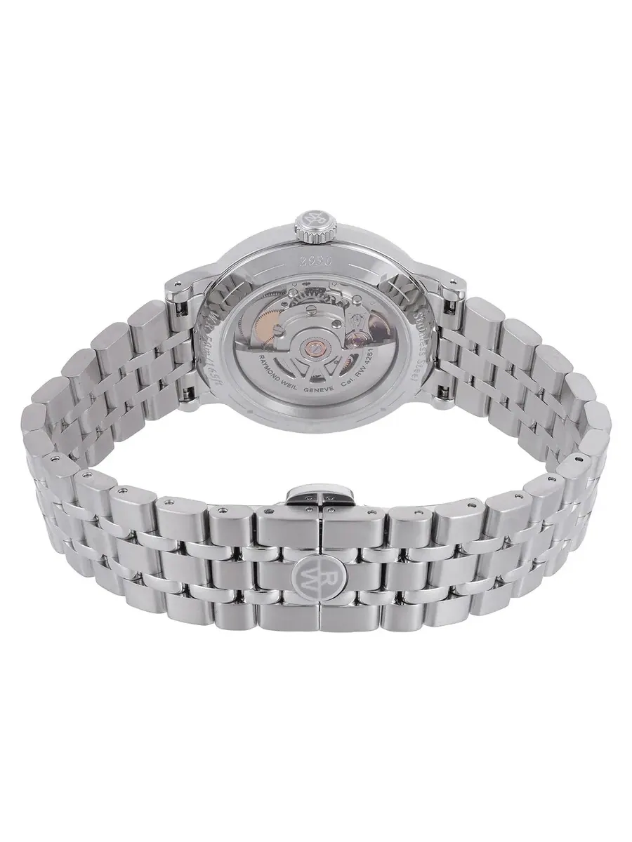 Мужские часы Raymond Weil Millesime Automatic с зеленым циферблатом 2930-ST-52001 — изображение 3 из 3, оттенок серебряный