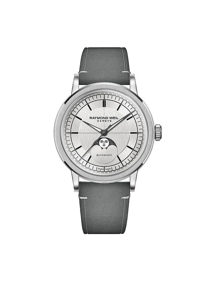 Мужские часы Raymond Weil Millesime Moon Phase Automatic 2945-STC-65001 — серебристый
