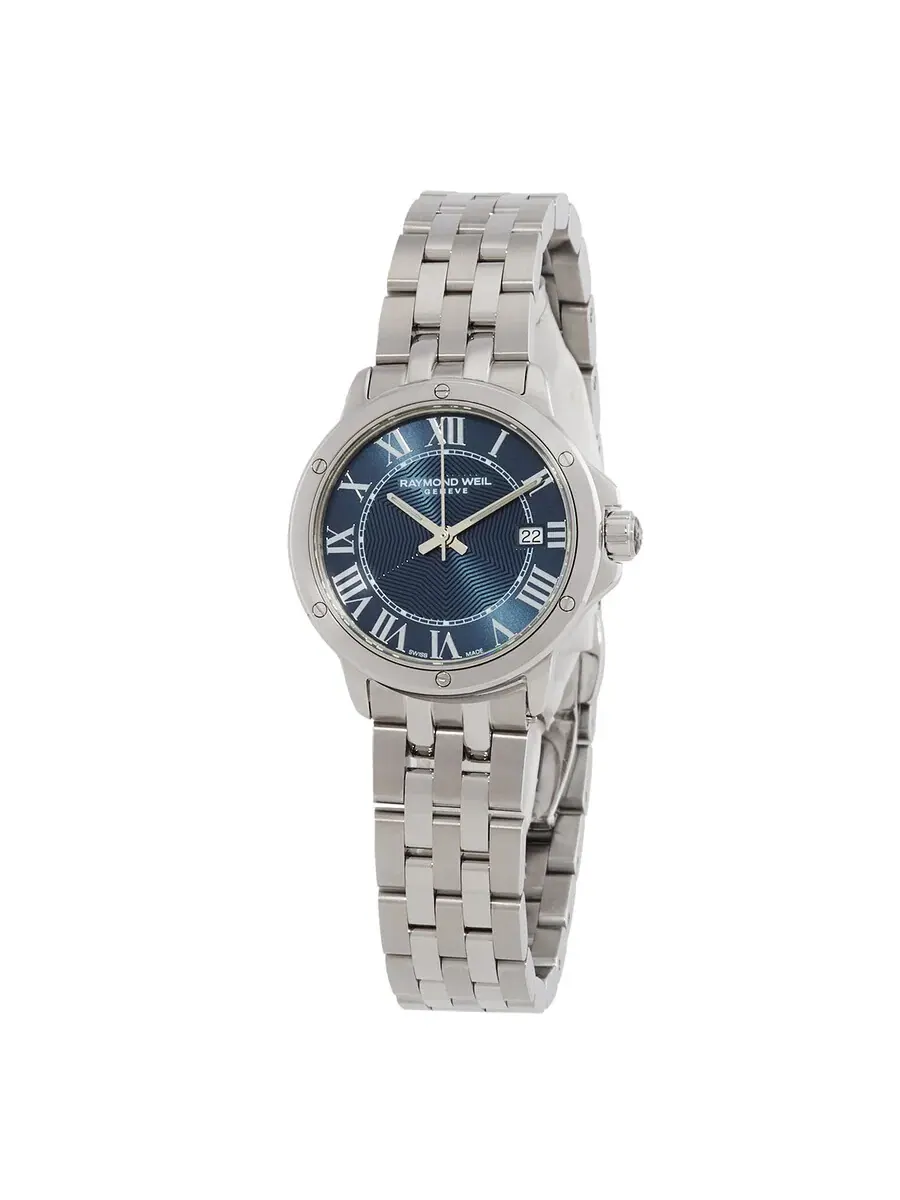Женские кварцевые часы Raymond Weil Tango с синим циферблатом, модель 5391-ST-00508 — изображение 1 из 3, оттенок серебряный