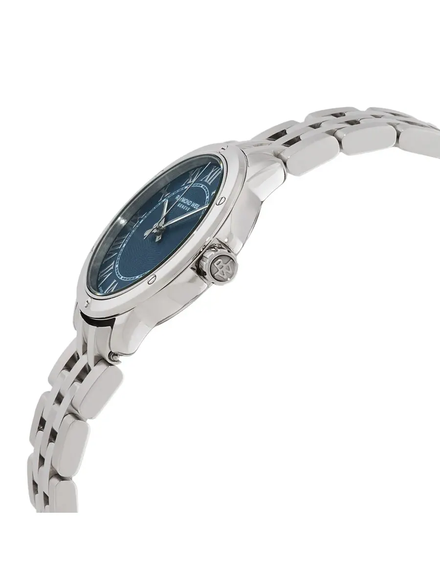 Женские кварцевые часы Raymond Weil Tango с синим циферблатом, модель 5391-ST-00508 — изображение 2 из 3, оттенок серебряный