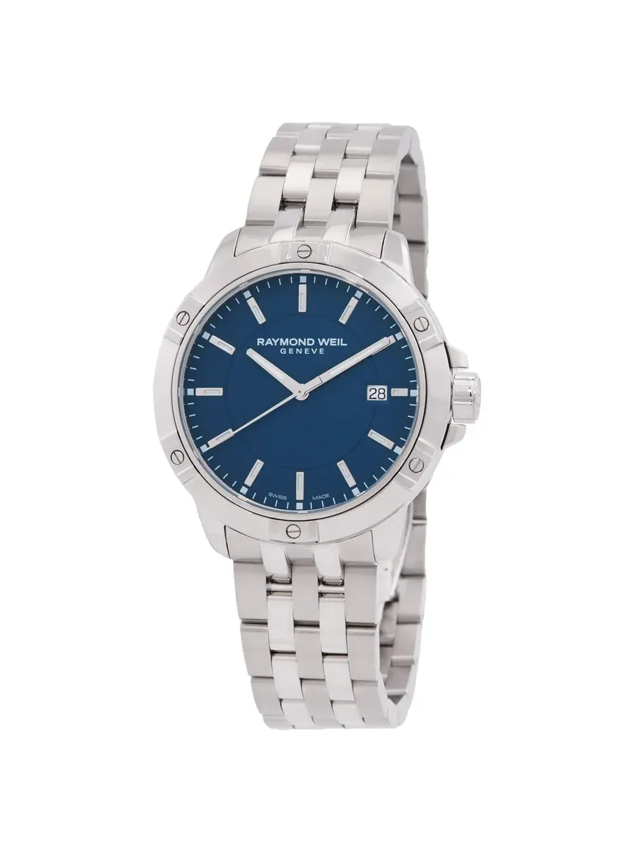 Мужские часы Raymond Weil Tango Quartz с синим циферблатом 8160-ST-50041 — изображение 1 из 3, оттенок серебряный