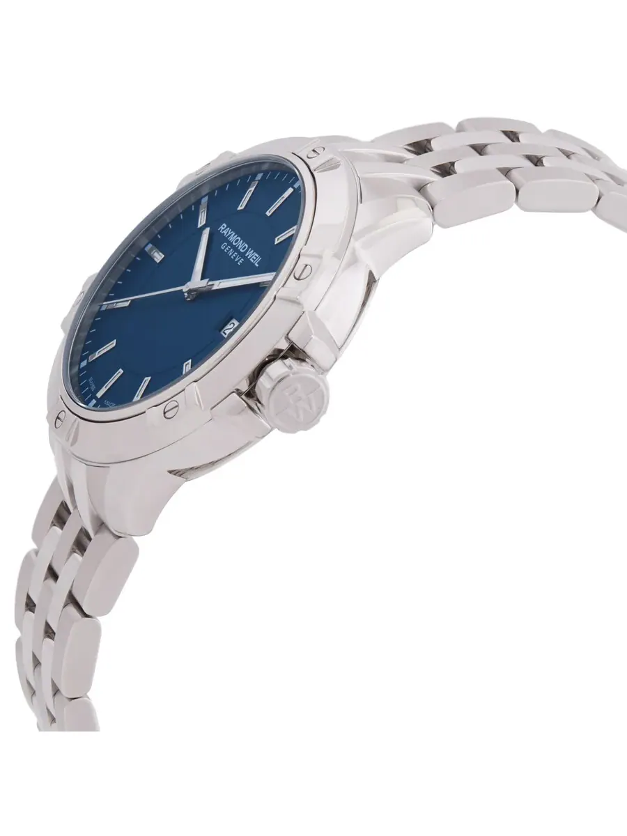 Мужские часы Raymond Weil Tango Quartz с синим циферблатом 8160-ST-50041 — изображение 2 из 3, оттенок серебряный