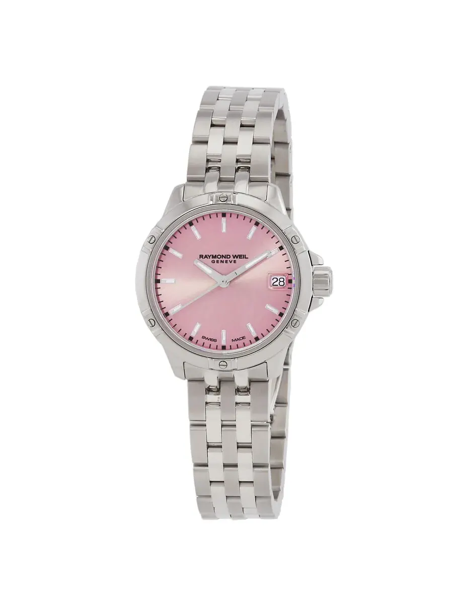 Женские кварцевые часы Raymond Weil Tango с розовым циферблатом, модель 5960-ST-80001 — изображение 1 из 3