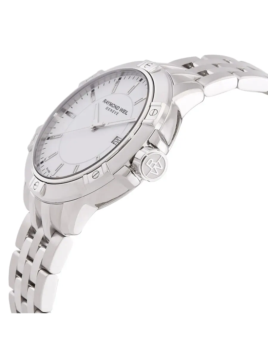 Мужские часы Raymond Weil Tango Quartz с белым циферблатом 8160-ST-30041 — изображение 2 из 3, оттенок серебряный