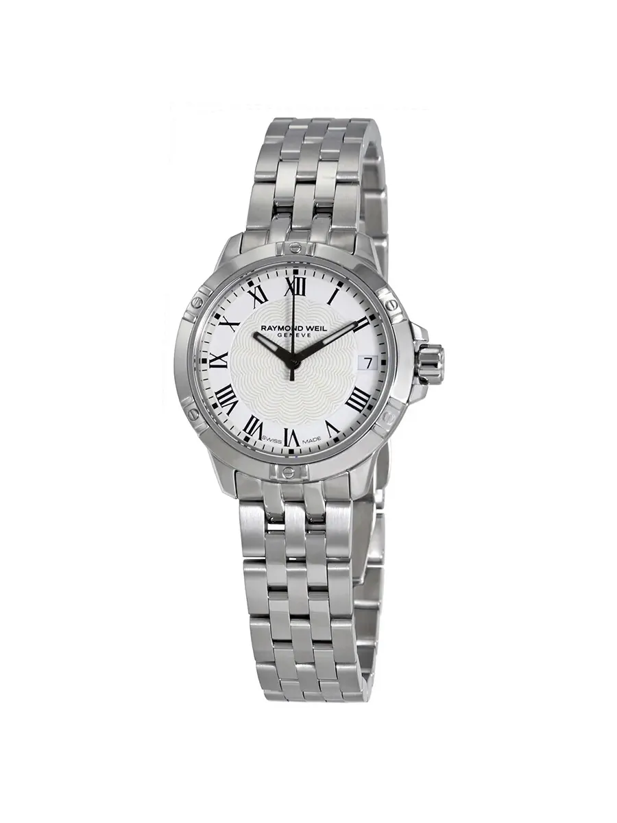 Женские часы Raymond Weil Tango с белым циферблатом, модель 5960-ST-00300 — изображение 1 из 3, оттенок серебряный