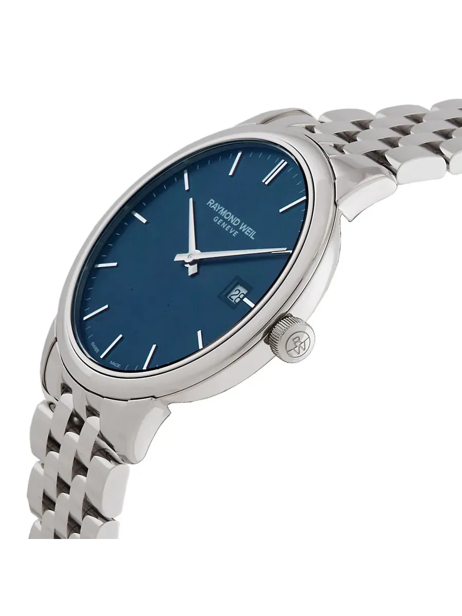 Мужские часы Raymond Weil Toccata Quartz с синим циферблатом 5485-ST-50001 — изображение 2 из 3, оттенок серебряный