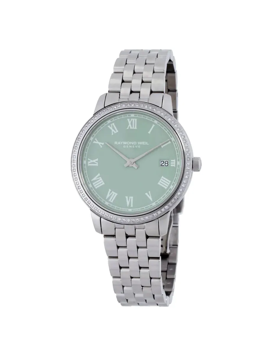 Женские часы Raymond Weil Toccata Quartz с бриллиантами и зеленым циферблатом 5385-STS-00520 — изображение 1 из 3