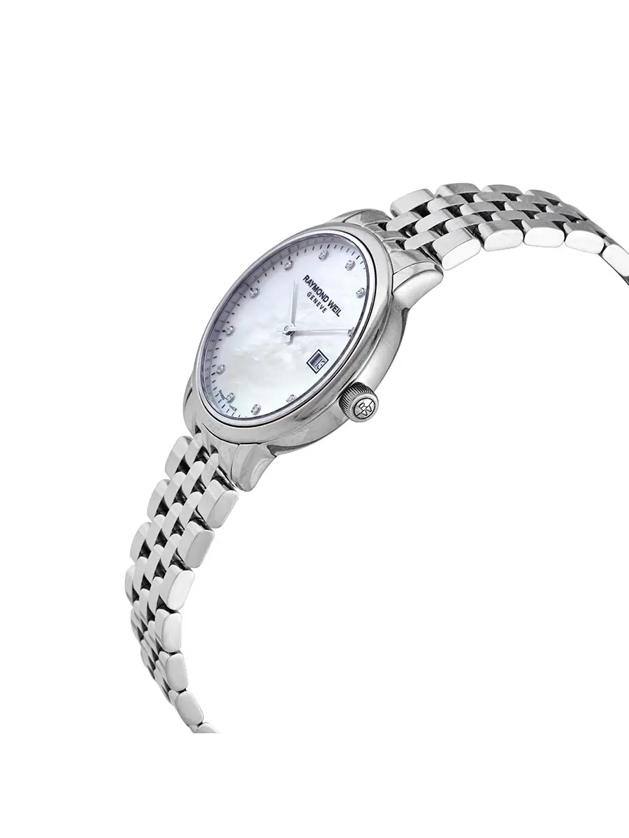 Женские часы Raymond Weil Toccata Quartz с белым перламутровым циферблатом и бриллиантами 5985-ST-97081 — изображение 2 из 3