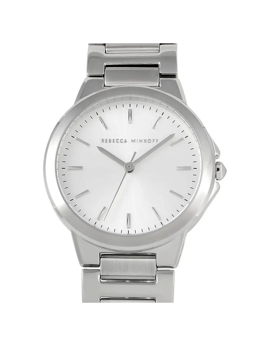 Женские часы Rebecca Minkoff Cali Quartz Silver с белым циферблатом 2200303 — изображение 1 из 4, оттенок серебряный