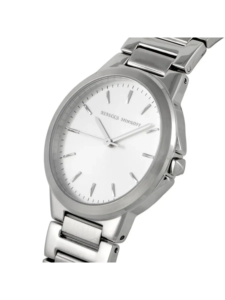 Женские часы Rebecca Minkoff Cali Quartz Silver с белым циферблатом 2200303 — изображение 2 из 4, оттенок серебряный