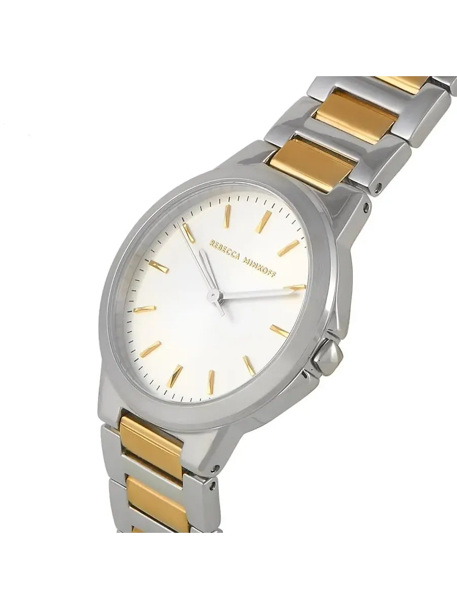 Женские часы Rebecca Minkoff Cali Quartz Silver с белым циферблатом 2200323 — изображение 2 из 4, оттенок серебряный