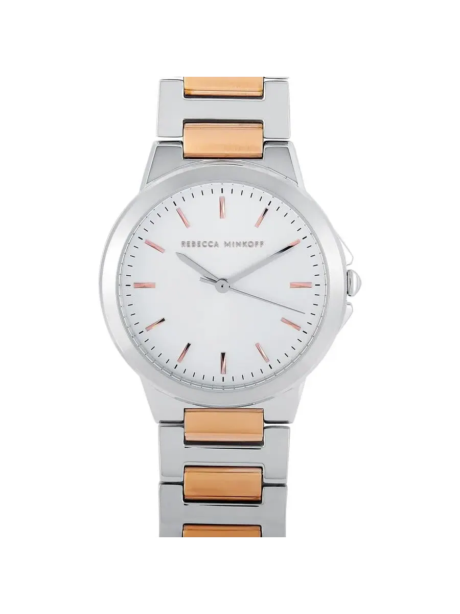 Женские часы Rebecca Minkoff Cali Quartz Silver с белым циферблатом 2200324 — изображение 2 из 4, оттенок серебряный