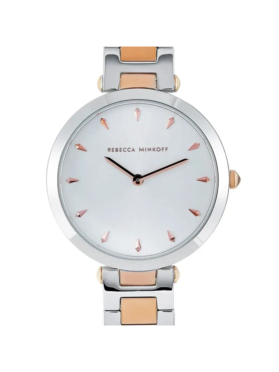 Женские часы Rebecca Minkoff Nina Quartz Silver с белым циферблатом 2200279 — изображение 1 из 4, оттенок серебряный