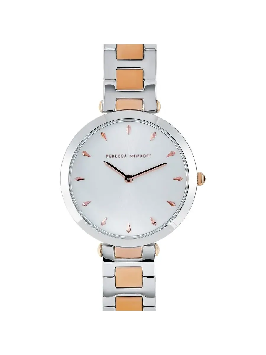 Женские часы Rebecca Minkoff Nina Quartz Silver с белым циферблатом 2200279 — изображение 2 из 4, оттенок серебряный