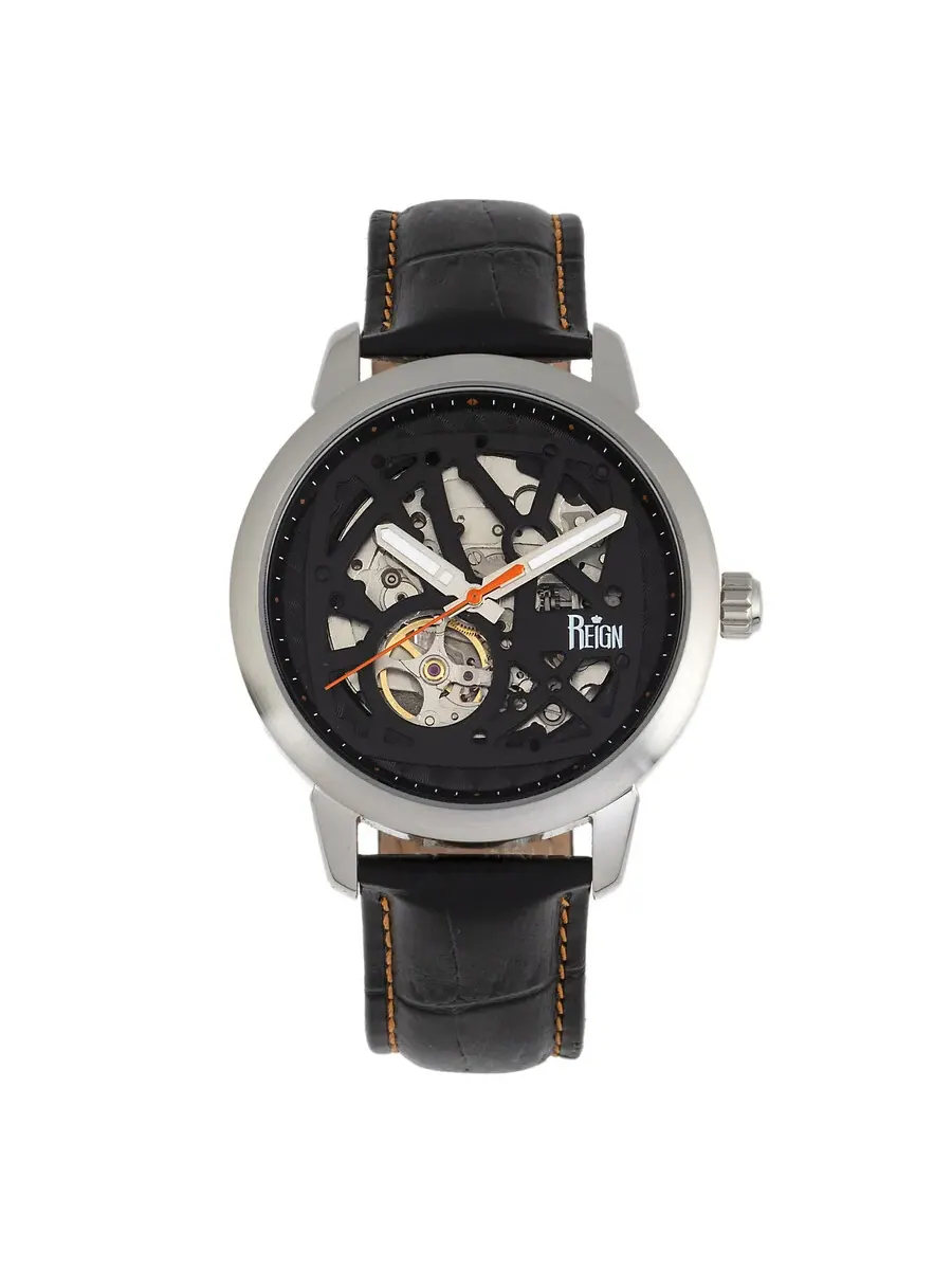Мужские часы Reign Rudolf Automatic с черным циферблатом REIRN5902 — изображение 1 из 4, оттенок серебряный