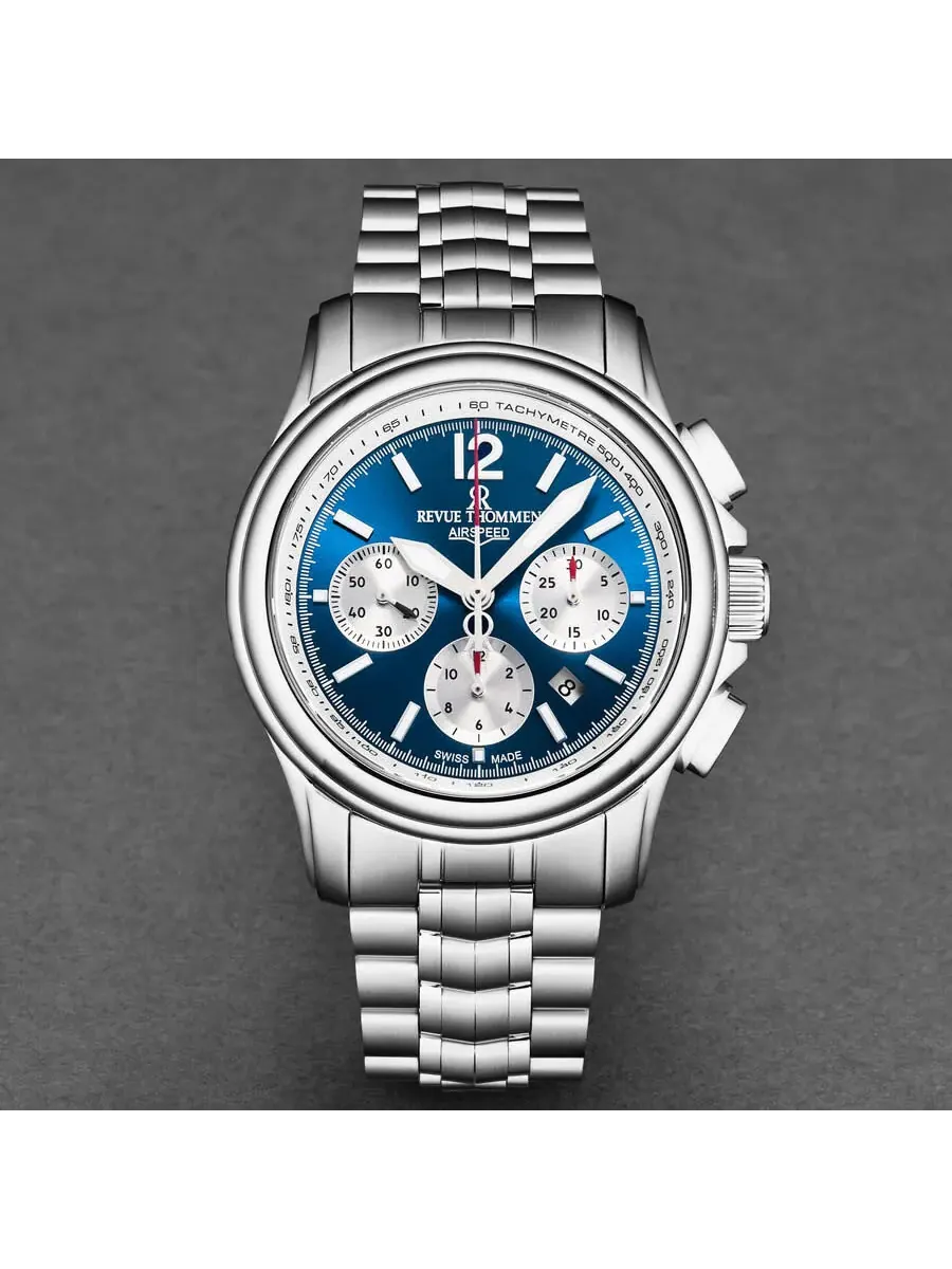 Мужские часы Revue Thommen Air Speed Chronograph Automatic с синим циферблатом 16041.6435 — изображение 4 из 4