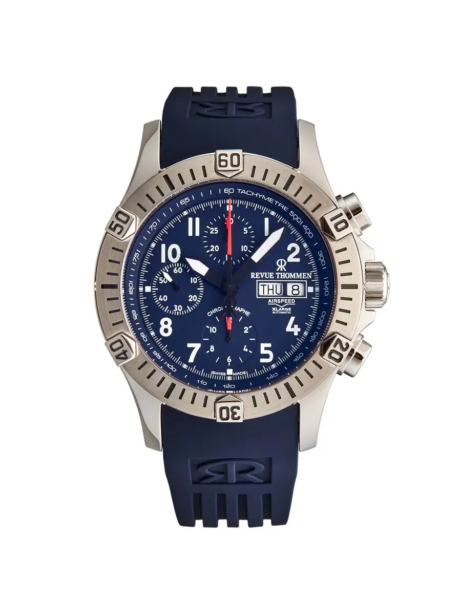 Мужские часы Revue Thommen Air Speed Chronograph Automatic с синим циферблатом 16071.6825 — изображение 1 из 4