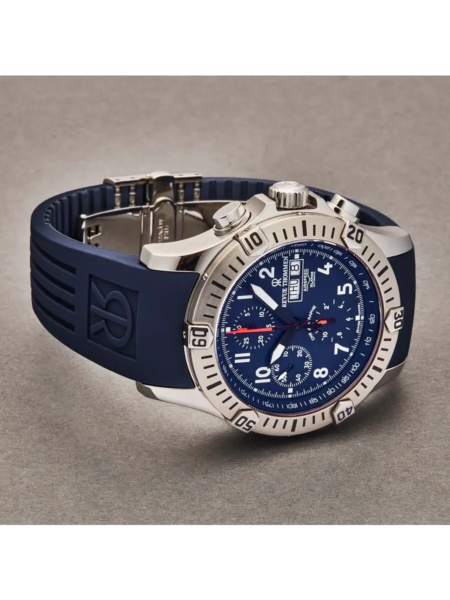 Мужские часы Revue Thommen Air Speed Chronograph Automatic с синим циферблатом 16071.6825 — изображение 2 из 4