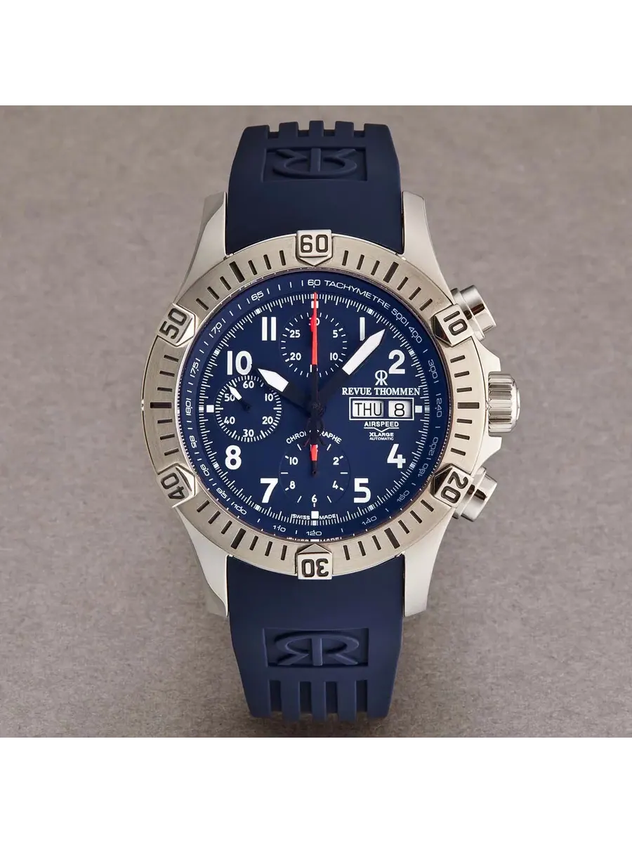 Мужские часы Revue Thommen Air Speed Chronograph Automatic с синим циферблатом 16071.6825 — изображение 4 из 4
