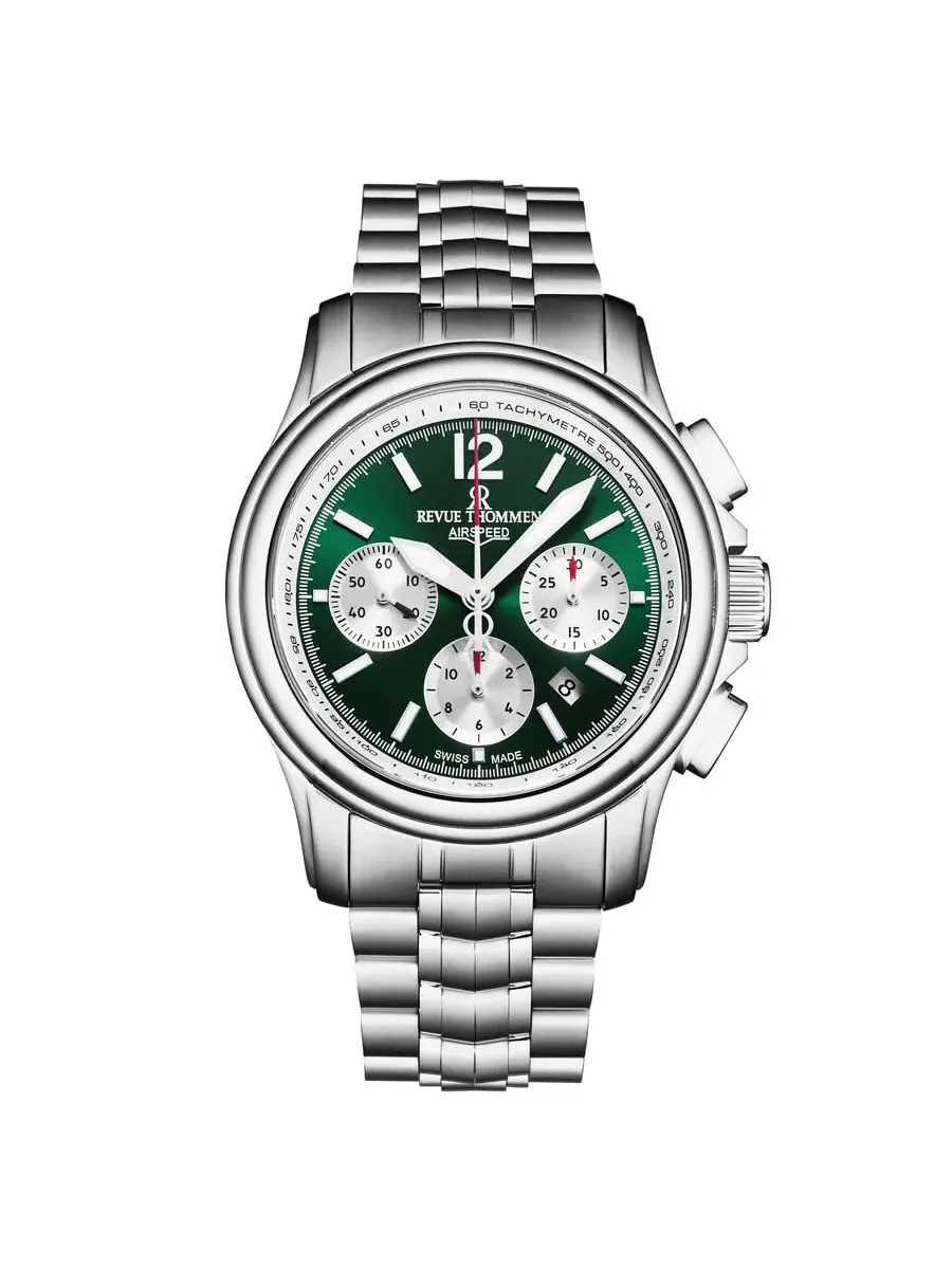 Мужские часы Revue Thommen Air Speed Chronograph Automatic с зеленым циферблатом 16041.6434 — изображение 1 из 4