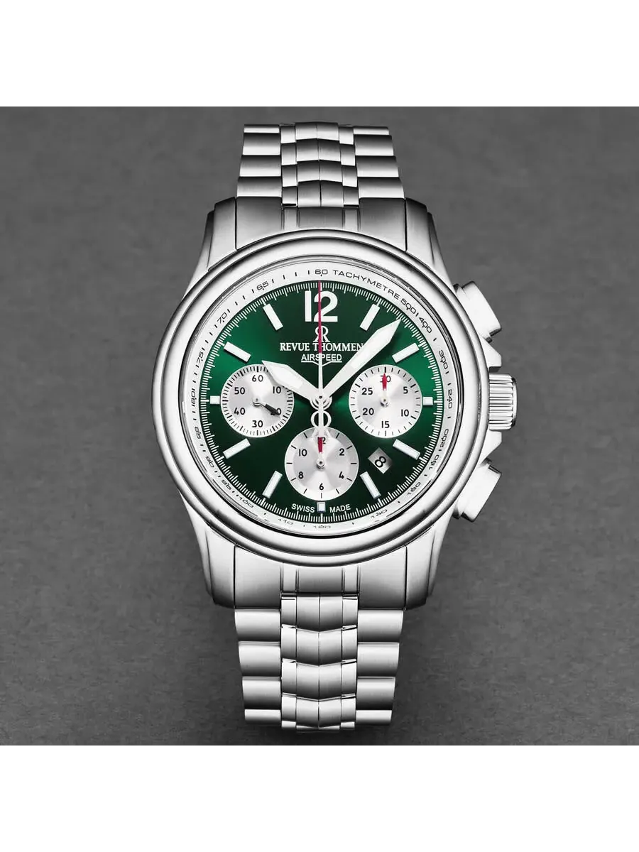 Мужские часы Revue Thommen Air Speed Chronograph Automatic с зеленым циферблатом 16041.6434 — изображение 4 из 4