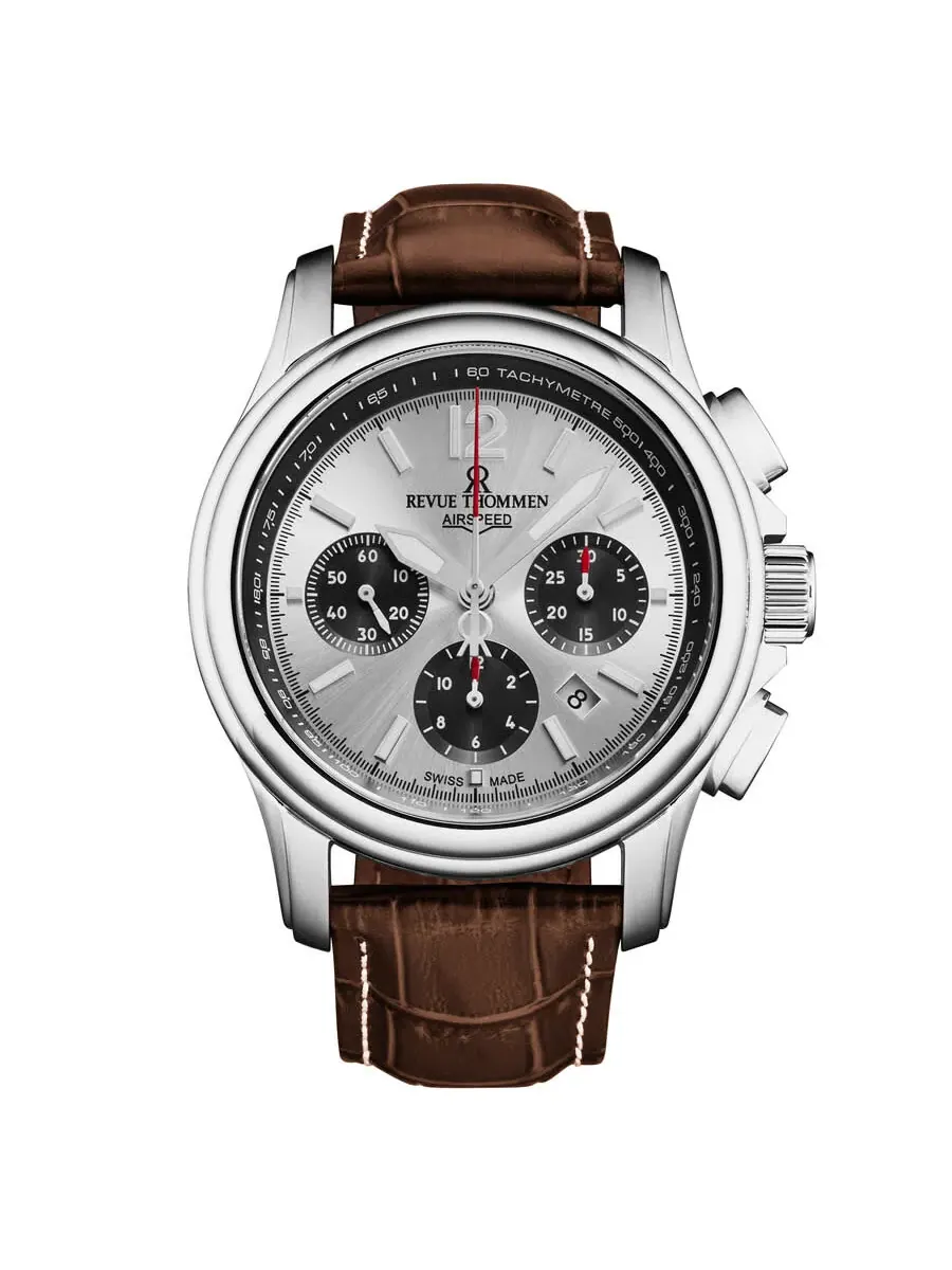 Мужские часы Revue Thommen Air Speed Chronograph Automatic с серебристым циферблатом 16041.6332 — изображение 1 из 4