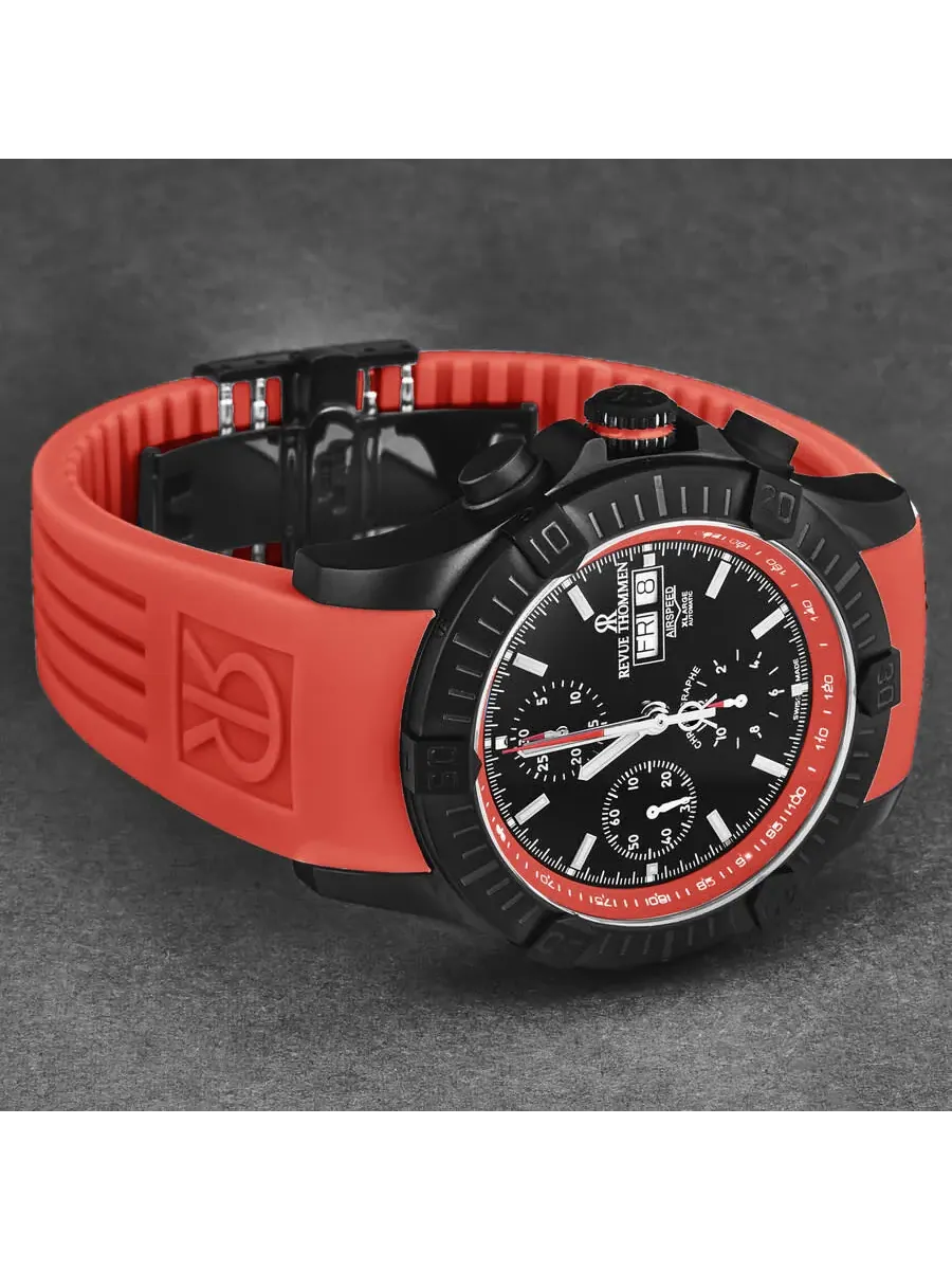 Мужские часы Revue Thommen Air Speed Chronograph с черным циферблатом 16071.6676 — изображение 2 из 7, оттенок черный