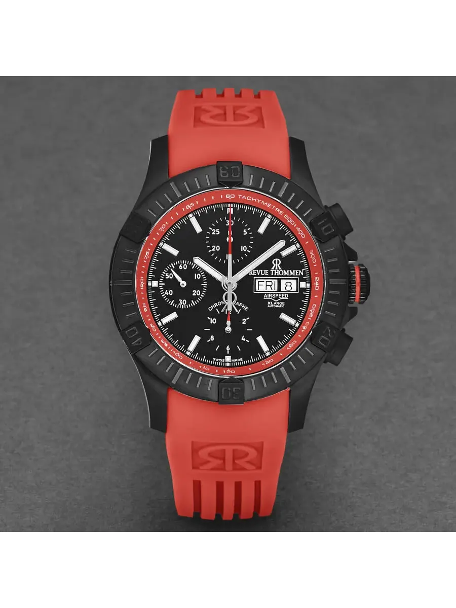 Мужские часы Revue Thommen Air Speed Chronograph с черным циферблатом 16071.6676 — изображение 4 из 7, оттенок черный