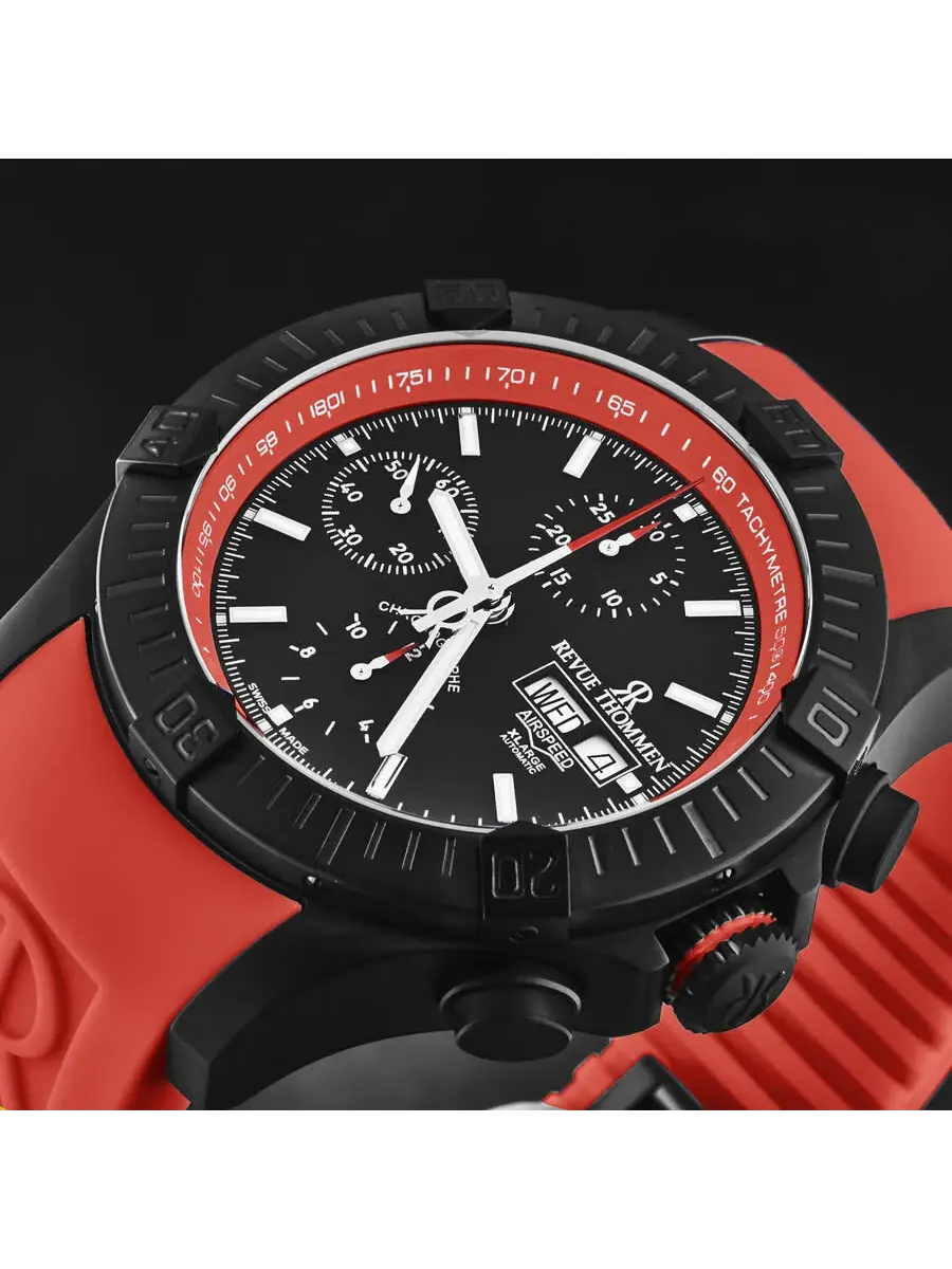 Мужские часы Revue Thommen Air Speed Chronograph с черным циферблатом 16071.6676 — изображение 5 из 7, оттенок черный