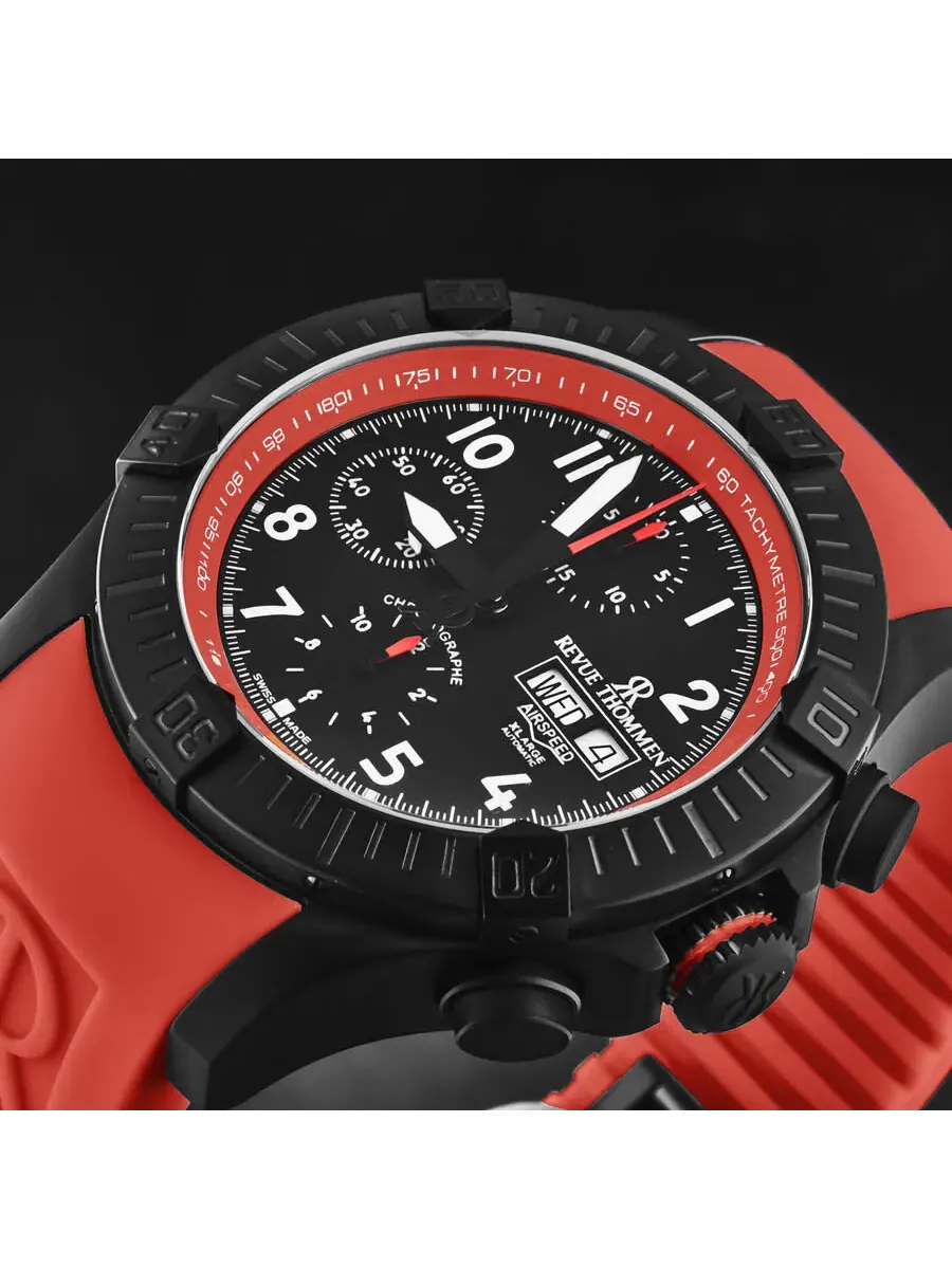 Мужские часы Revue Thommen Air Speed Chronograph с черным циферблатом 16071.6776 — изображение 7 из 7, оттенок черный